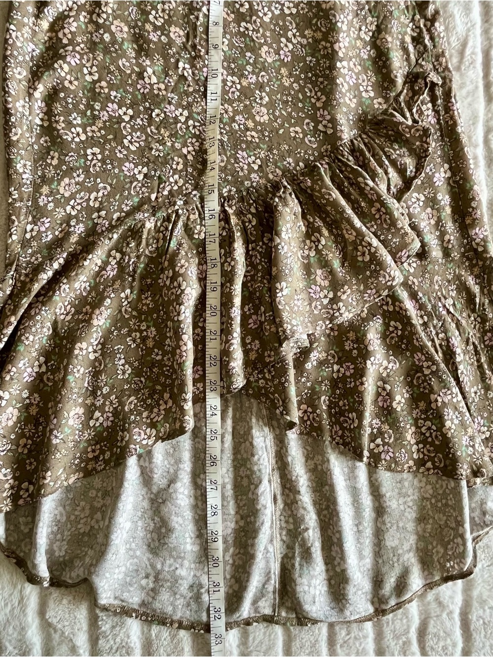 Ardene Boho Floral Ruffle High-Low Fairycore Ruffle Midi Skirt Medium - Picture 7 of 13